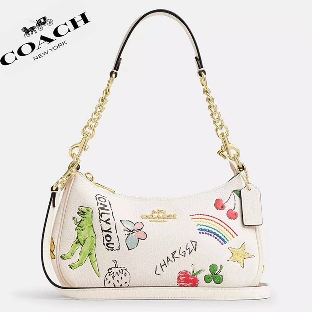 ❤️ Coach Teri Shoulder Bag With Sketch Print